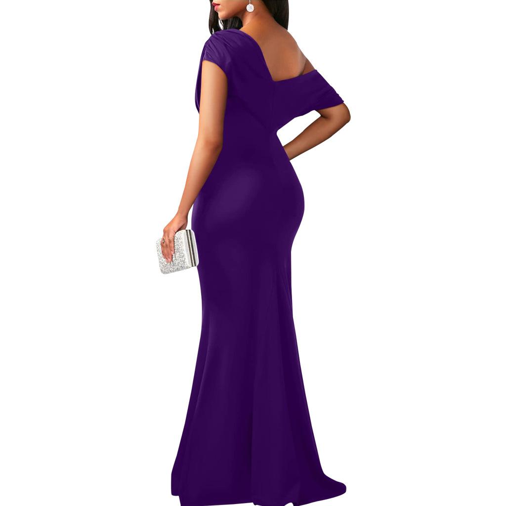 2024 Spring Women Elegant Sleeveless Off Shoulder Bodycon Long Formal Party Dress