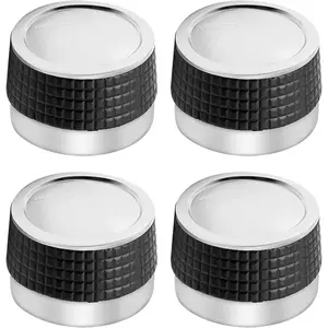 4Pcs Gas Grill Control Knobs with Nonslip Grip, Chrome Plated Plastic D Shaped Valve Stem Replacement for BBQ Gas Burner Rotating Switch