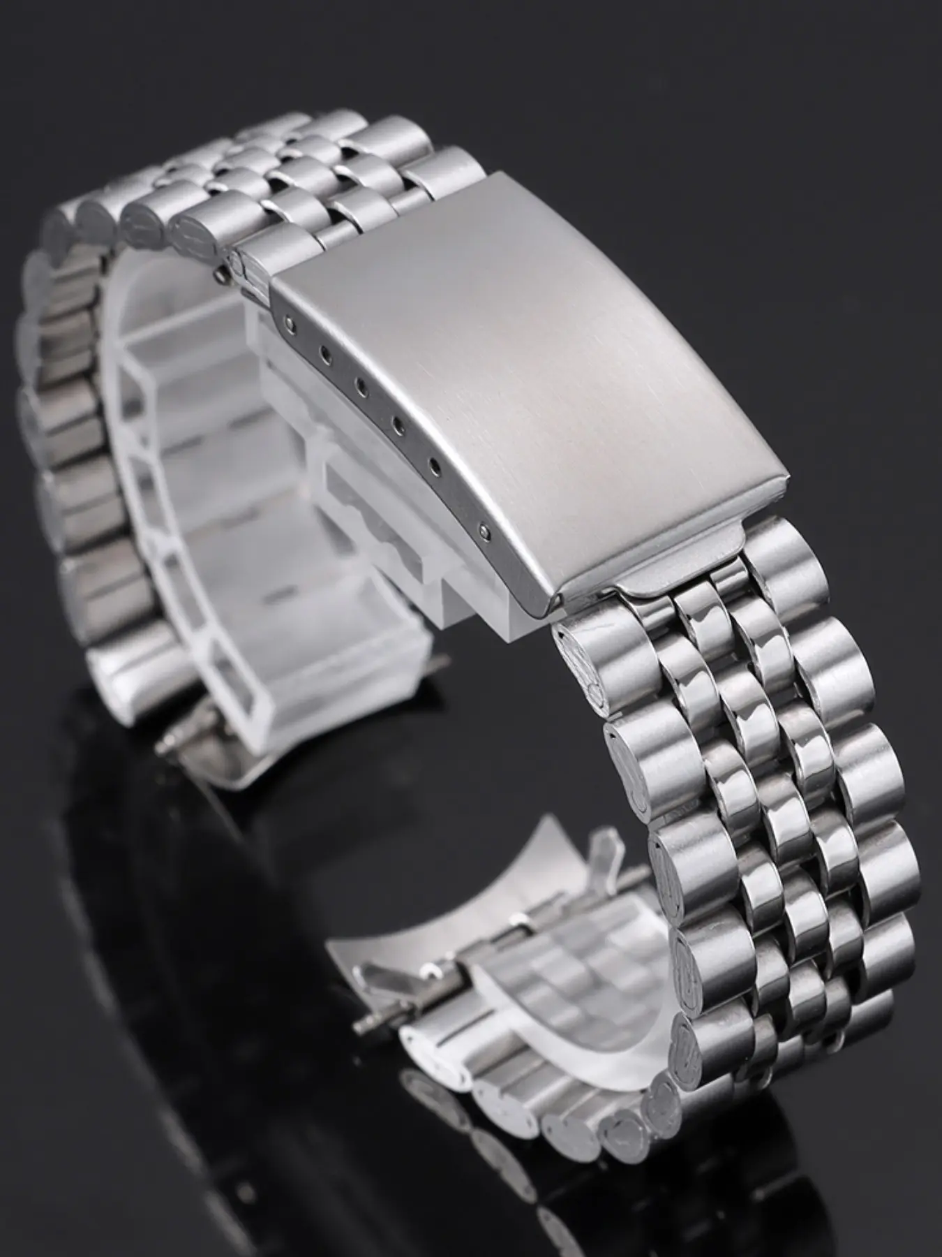 18mm 20mm Stainless Steel Watch Band, Elegant Resin Case, Universal Replacement Strap for Mechanical Quartz Watches, Unisex Business Style, Metal Watch Strap