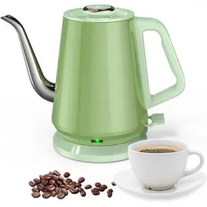 Gooseneck Electric Kettle(0.8L),1200 Watts  Boiling,Stainless Steel ,Automatic Shut Off,Pour Over Kettle for Small Kitchen,RV,Trip,Coffee & - Green