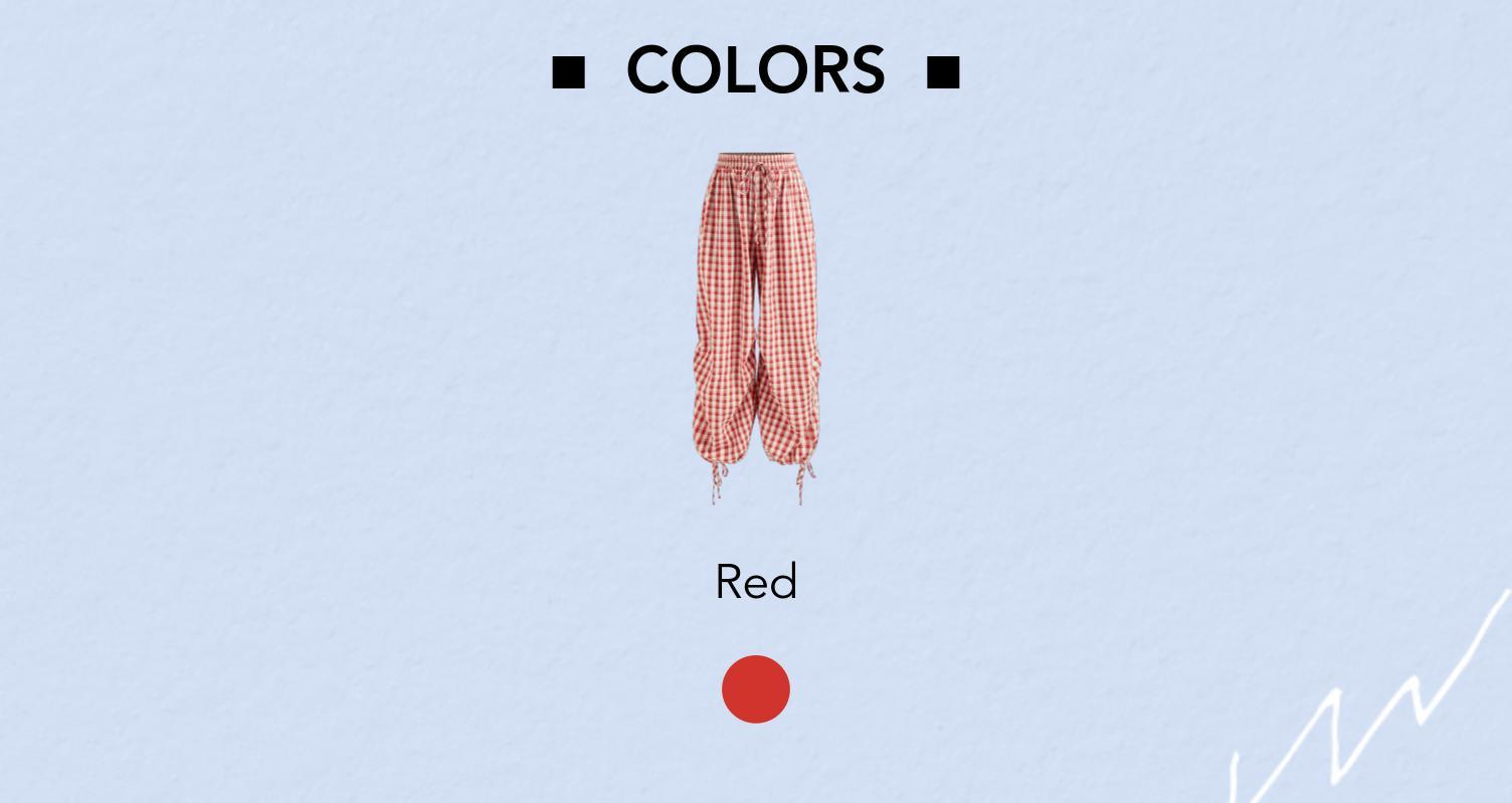 Cider [size 0-26] Mid Rise Gingham Knotted Drawstring Pocket Wide Leg Trousers