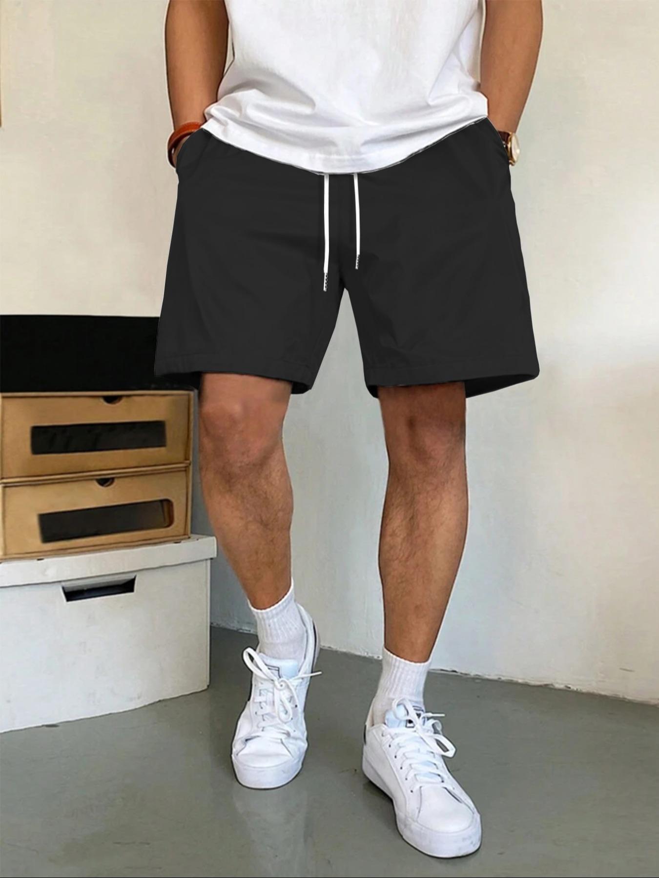 Men's Solid Color Shorts, Regular Fit Casual Comfy Shorts for Summer, Men's Bottoms for Daily Wear, Menswear