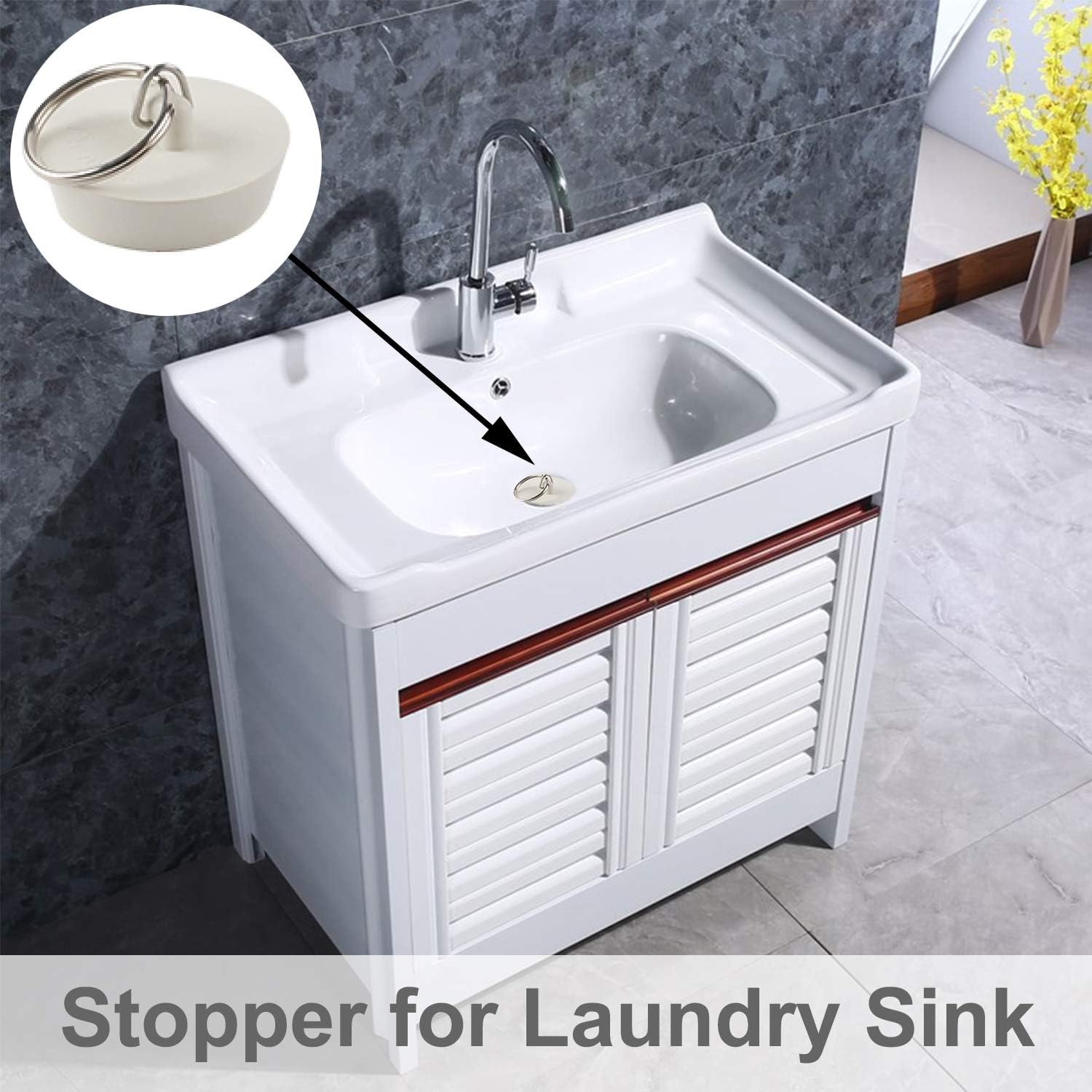 6 Pcs/set Sink Stopper with Loop, Drain Stopper for Kitchen, Bathroom, Laundry Sink, Bathtub, Bath Tub Accessories