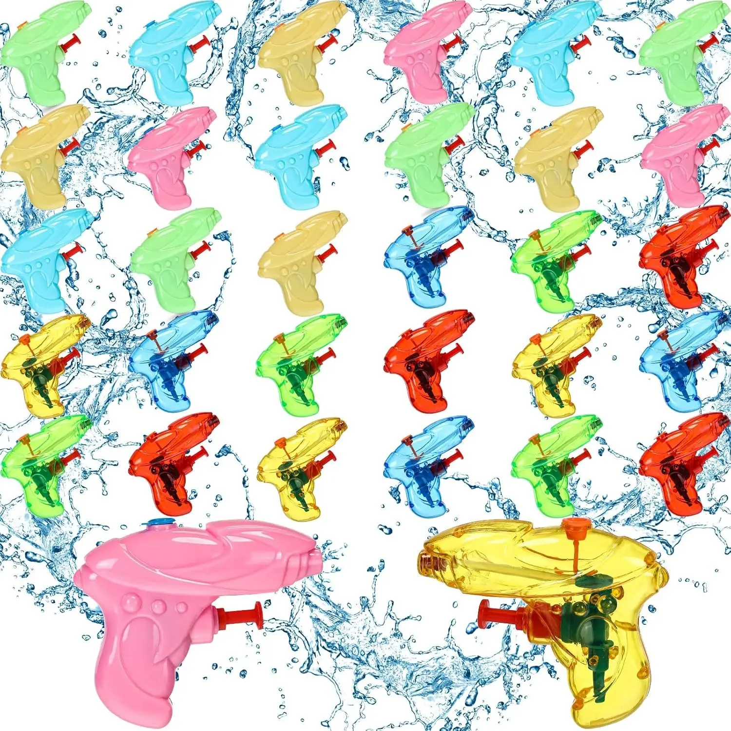 32 Pack Mini Water Gun for Kids Colorful Blaster Squirt Pistol Small Fun Water Gun Bulk for Outdoor Beach Game Summer Swimming Pool Party Favor(Stylish Style)