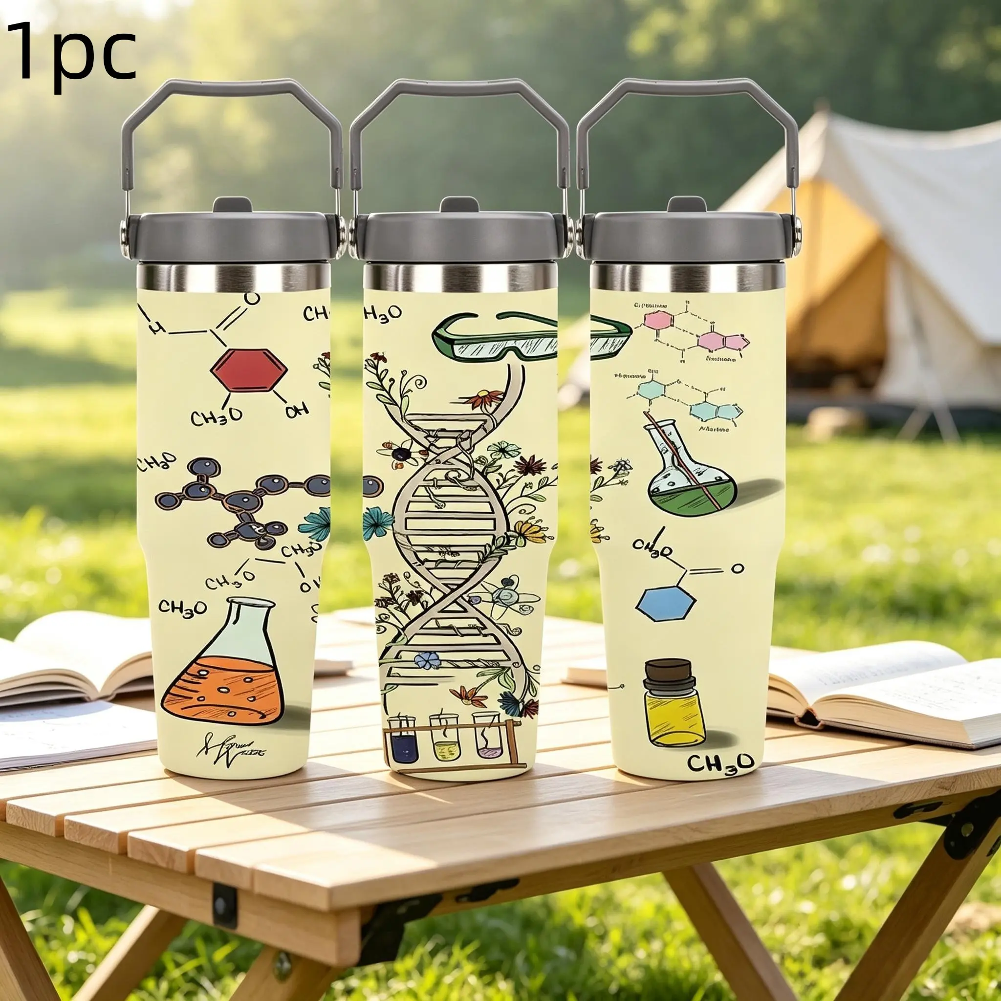 1pc 30oz Stainless Steel Water Bottle - Vacuum Insulated, Leak-Proof Lid, Portable Tumbler for Hot & Cold Drinks, Durable Stainless Steel, Ideal for Travel & Leakproof Drinkware Durable Construction,Outdoor camping Coffee Cups & Mugs