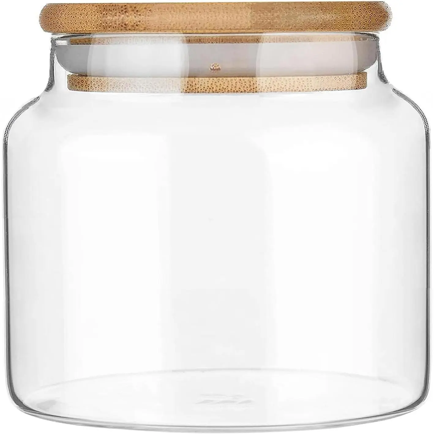 17 floz Small Glass Storage Containers with ,Candy Jar with Lid, Glass  Storage Containers for Kitchen Counter, Pantry, Decorative Jar for Coffee, Sugar,, Cute Jar( 17 FL OZ)