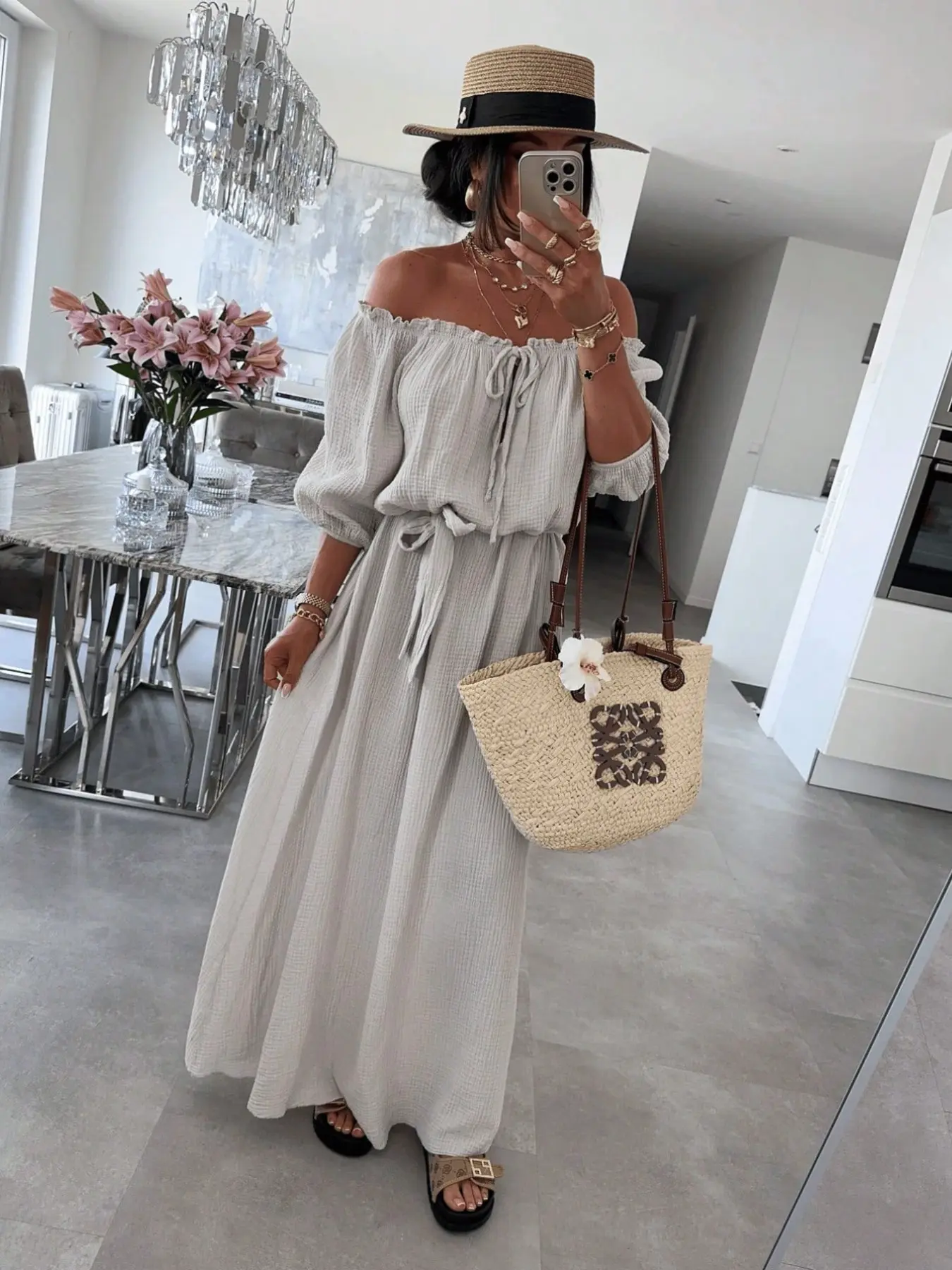 Elegant Women's Dress, One-Shoulder Design, Chest Bow Tie, Flowy Silhouette, Age-Defying, Body-Conforming, Stylish Look, Model 10485