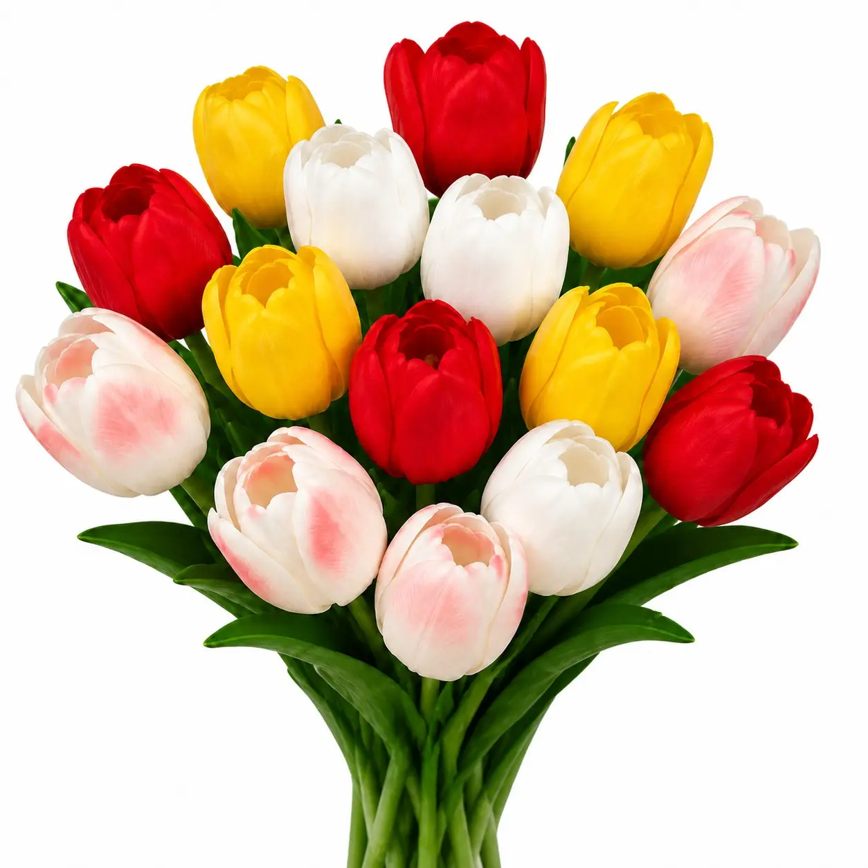 15pcs Artificial Tulips Plastic Fake Silk Flowers, 14 Inch Bulk Pack Home Kitchen Decorative Decoration, Easter Wedding Spring Bouquet Centerpiece, DIY Wedding Bouquets, Valentine's Day Gift, Artificial Plants, Faux Flower Plant