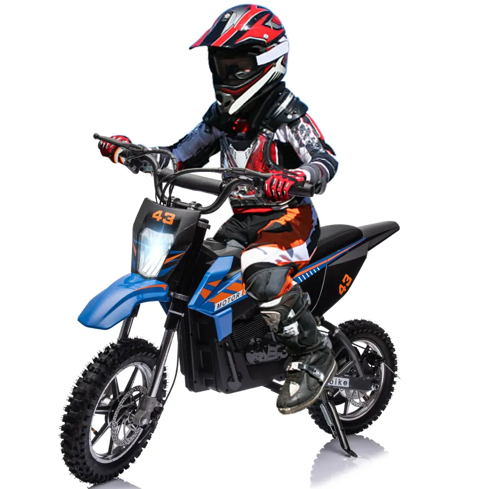 36V 500W Kids Electric Dirt Bike - Up to 15.5MPH Off-Road Motorcycle Ride-On Toy for Teens 14+ - LED Headlight, Leather Seat, Disc Brakes, Air-Filled Tires - Max Load 175 lbs
