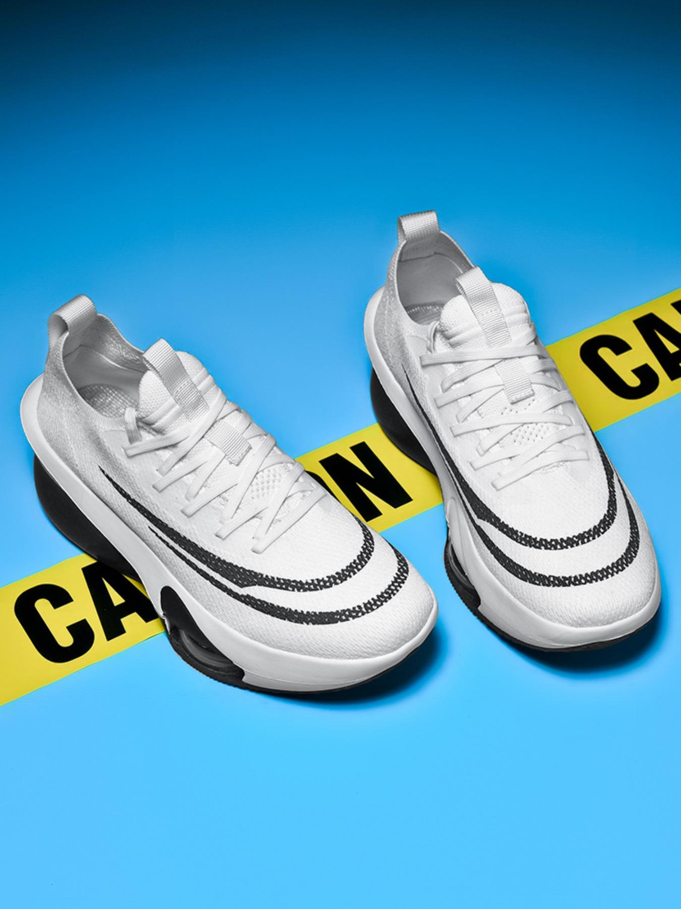 Trendy Couple Running Shoes, Breathable Textile Material, Anti-Slip Wear-Resistant Sole, Comfortable Lining, Suitable for Sports, Breathable Running Sneakers