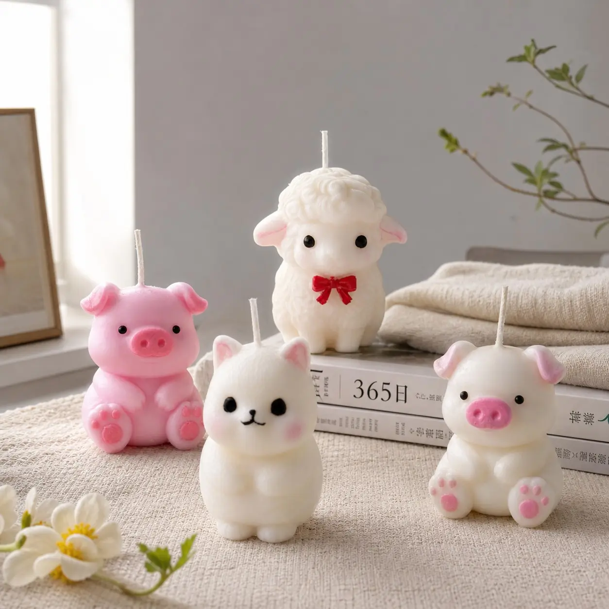 Cute Animal-Shaped Scented Candles, Handmade Soy Wax, Long-Lasting Fragrance, Smoke-Free, Perfect Gift for Friends and Girls