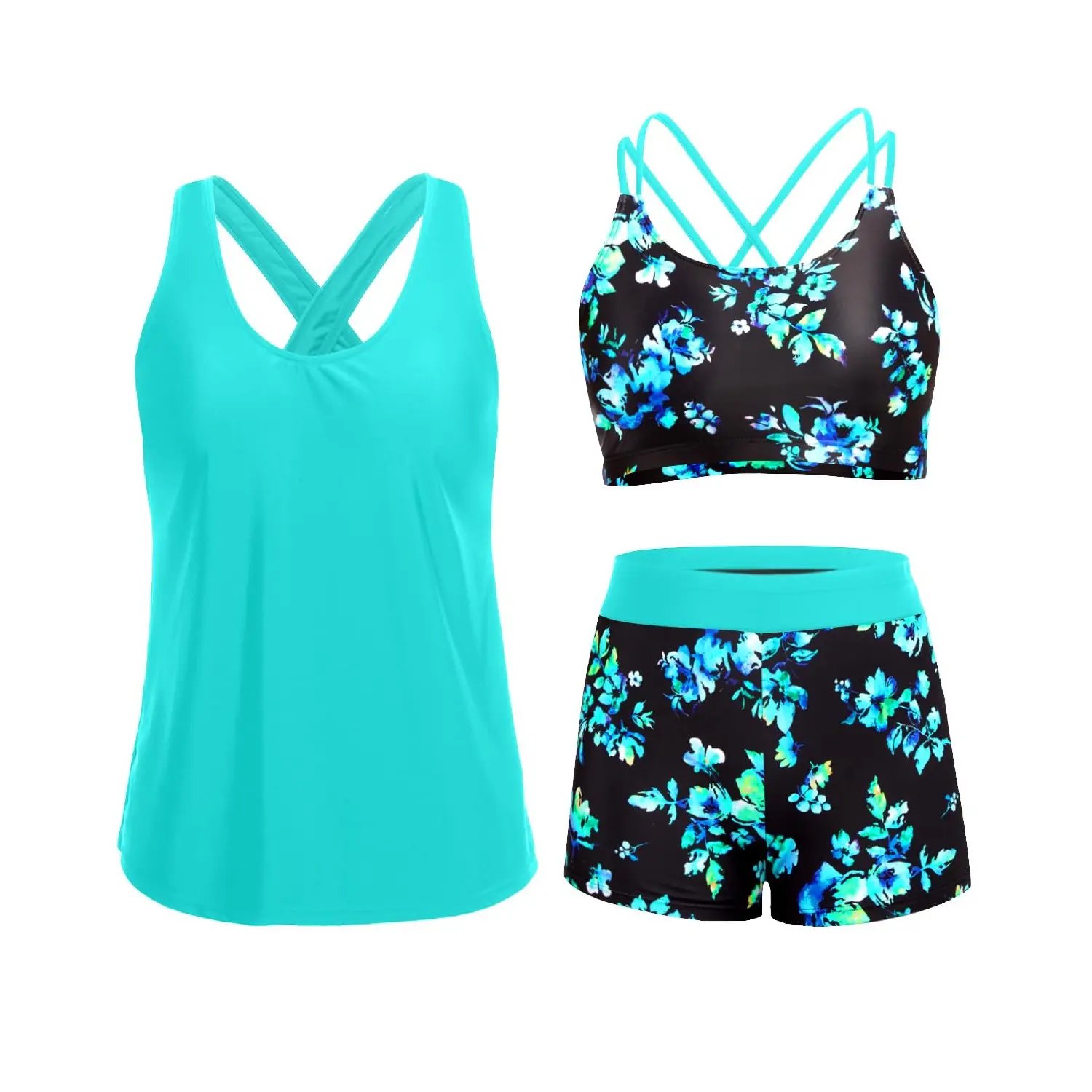 Aqua and Blue Flower