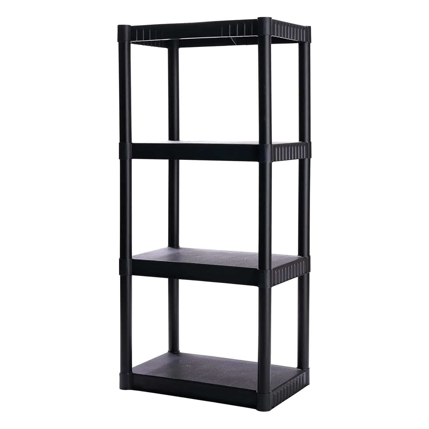 4-Shelf Plastic Storage Shelving Unit Organiser, 48in x 23in x 14in, 200lb Capacity, Easy to Assemble Durable Racks for Pantry, Office Use