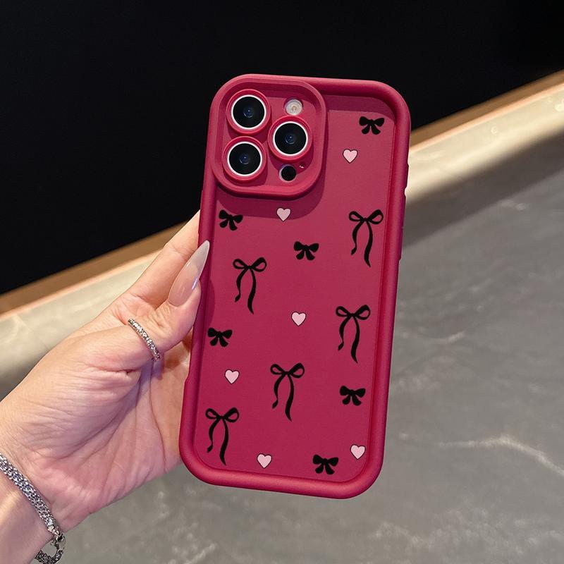 Black bow pattern iPhone case protective case suitable for iPhone 17 Promax 16 Plus 15 14 13 12 11 soft case