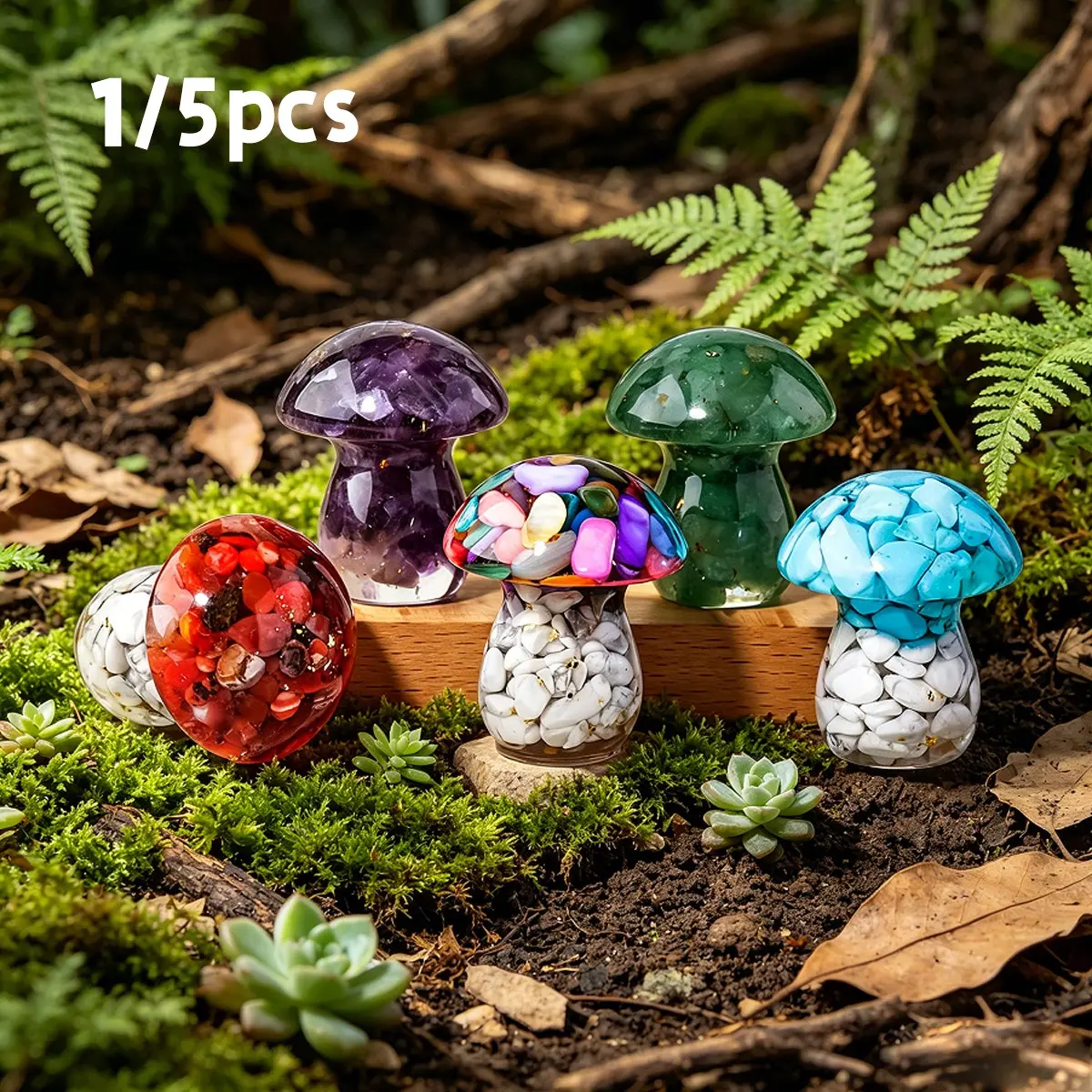 Natural Crystal Mushroom Statue, Reiki Healing Stone Figurine, Feng Shui Amulet, Home Office Decor, Easter Gift, 1pc