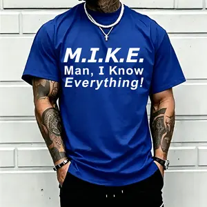 Funny M.I.K.E. Man I Know Everything T-Shirt for Men, Father's Day Gift for Dad, Personalized Name Graphic Tee, Dad Joke Humor Shirt, Husband Grandpa Gift, Casual Everyday Cotton Top, Family Celebration Apparel