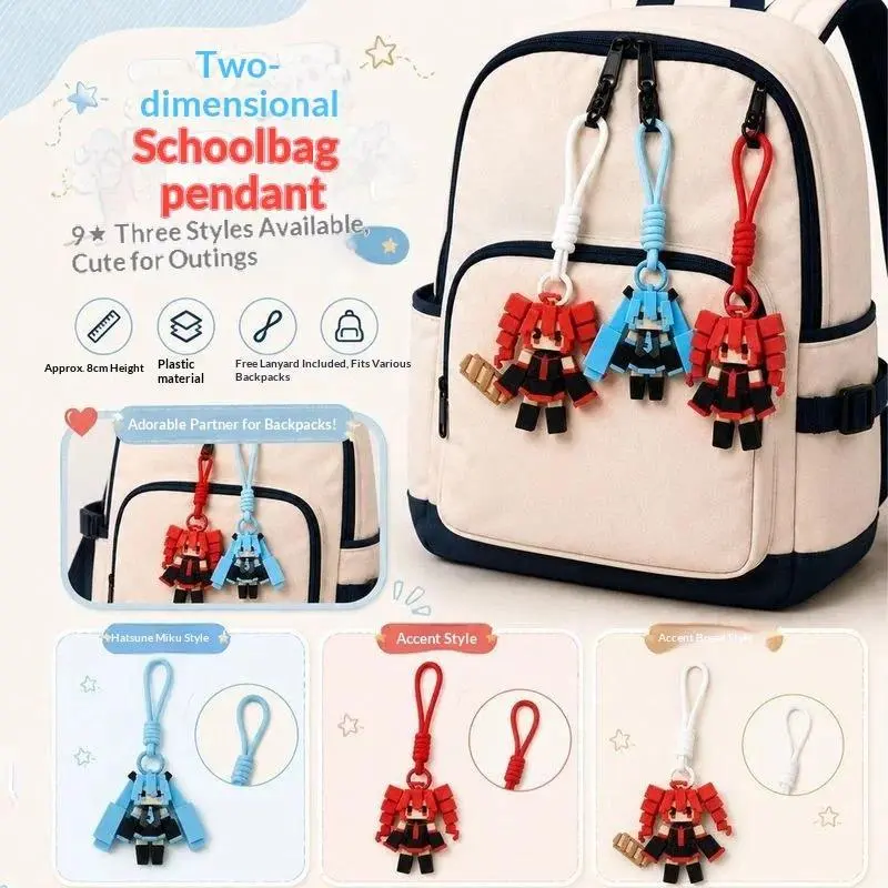 Hatsune Miku Backpack Charm Pendant Anime Figure Keychain Bag Cartoon Ornament Statue Car Decoration Toy Gift For Anime Fans