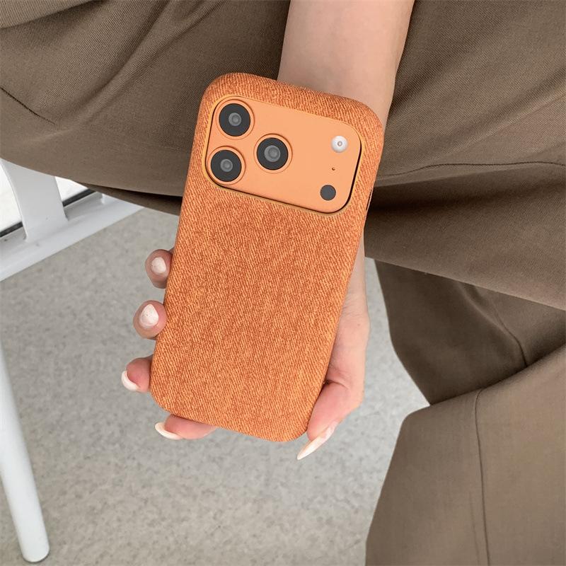 Simple solid color denim pattern case for iPhone 14/13, for iPhone 17/16/15 PRO MAX, anti-drop phone cover