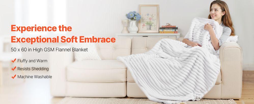 Fleece Throw Blanket Super Soft Lightweight Plush Warm 50x60 Inch/1270x1524 mm