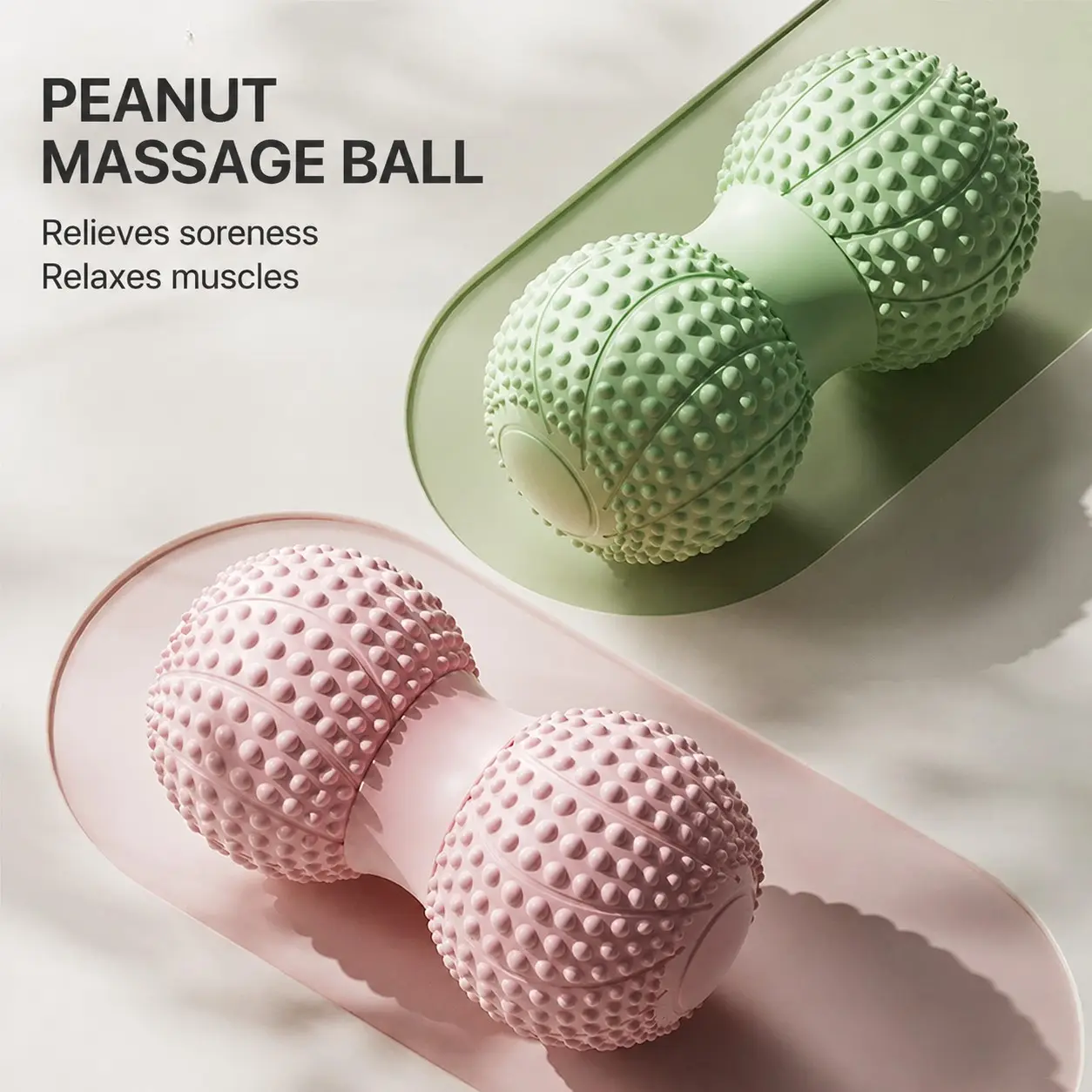 1 Pack Peanut-Shaped Fascia Massage Ball, Fascia Release Tools, High-Density Solid, Dual-Ball Structure Relaxes Spine & Soles and Stimulates Acupoints, Ideal for Yoga, Fitness and Post-Workout Recovery