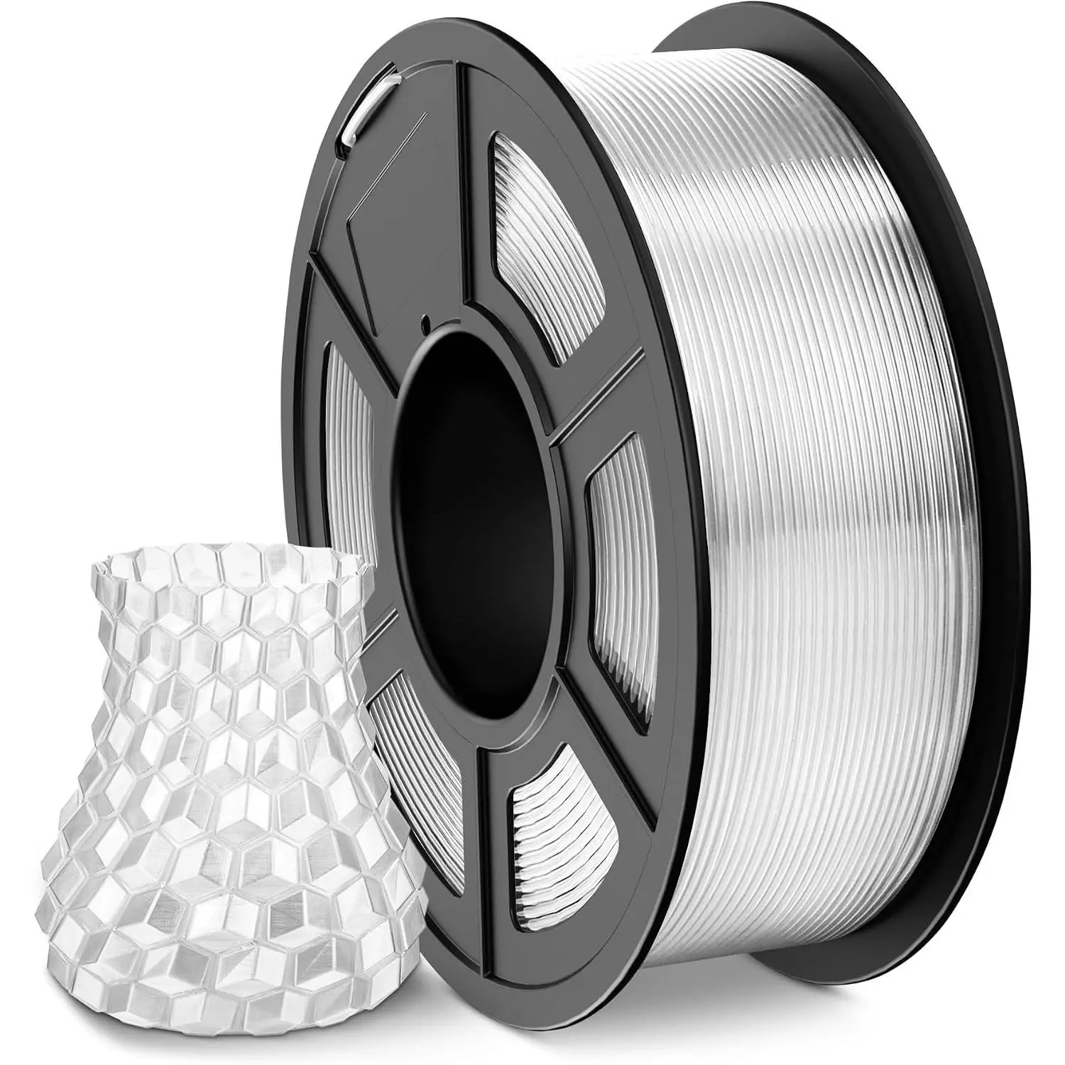 Clear PLA 3D Printer Filament 1.75mm, 1KG Transparent, High Transparency, Neatly Wound, +/-0.02mm Dimensional Accuracy, Compatible with Most FDM 3D PrintersGift