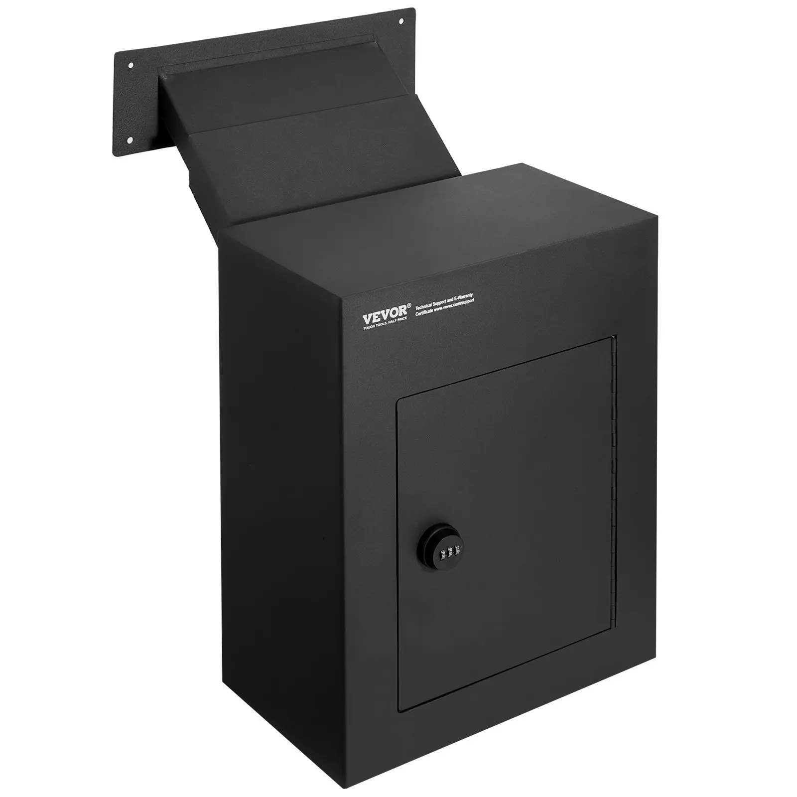 【DealsForYouDays】VEVOR Through The Wall Drop Box, Heavy Duty Steel Through the Wall Mailbox with 2.8-7.9" 13" Combination Lock, 13x7x17 Mail Drop Box, Black