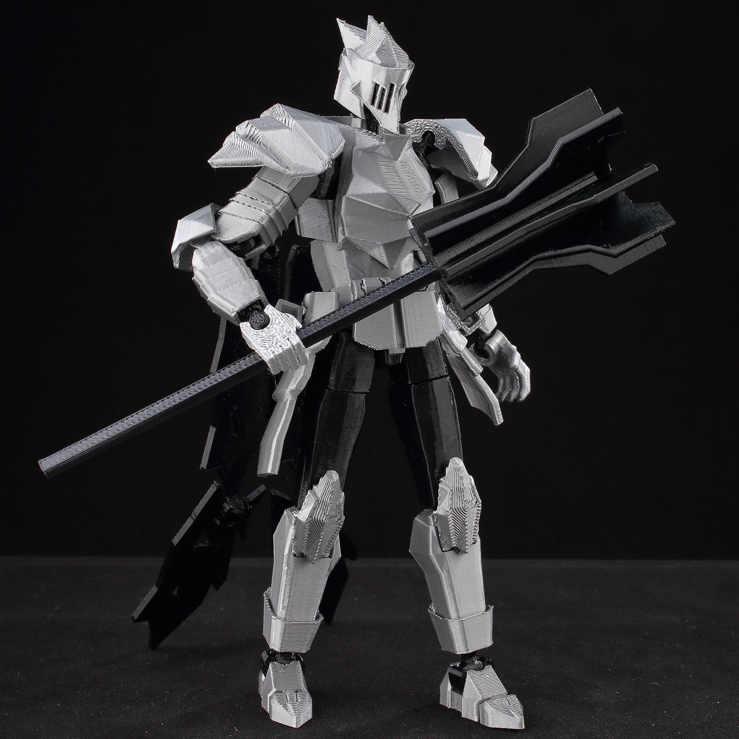 ​9L3D Lucky13 Silver Knight Robot Action Figure Dummy13 with Giant Sword T13 Multi-Jointed 3D Printed Collectible Toy Titan13​ popular