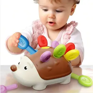 Montessori Learning Toy Set For 1-3 Years Old Toddlers, Hedgehog Shaped Fine Motor Skills Development Toys, Educational Counting & Sorting Puzzle Gifts For 9-18 Months/1-3 Years Old Boys And Girls