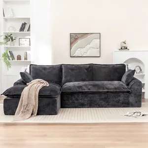 Aobtkel® 103" Boneless L-Shape Chaise Cloud Modular Sectional Couch, Modern Large-Segment Sofa for Living Room, No Assembly Required, Couch For Living Room, Boneless Sectional Couch