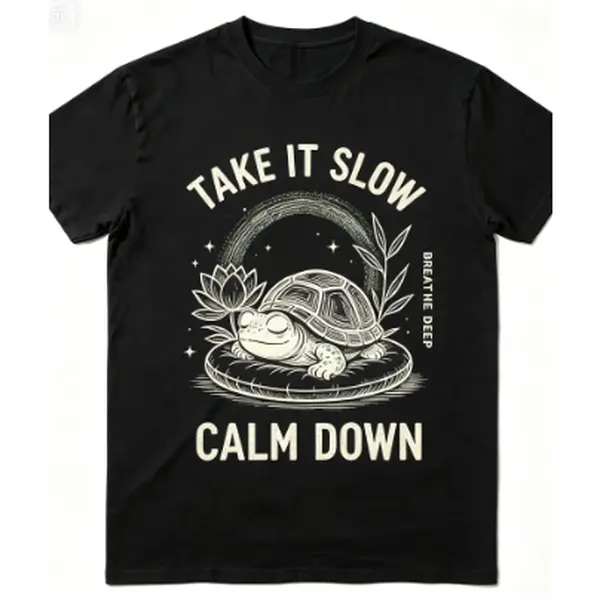 Funny Frog Meditation Graphic T-Shirt.Tee Design with Retro Cream Text and GreenMandala Art,Oversized tshirts for Men&Women