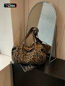 Medium Leopard Print Luggage Bag, Durable Fabric, Urban Lifestyle, Subtle Print, Unique Design, Versatile Lazy Style, Fashionable Travel Bag, Weekend Luggage Bag