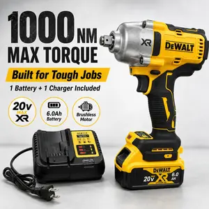 DEWALT DCF900 Kit 1/2In Brushless Cordless High Torque Impact Wrench With Hog Ring Anvil 20V Power Tools With Battery Charger