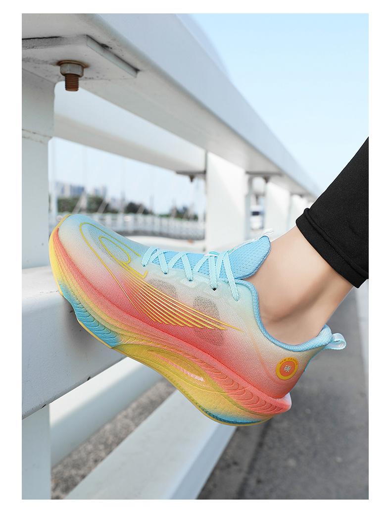 (New)Shoes For Men - Running Shoes For Men Of Large Size, Featuring A Blue And Pink Gradient Breathable Mesh, Shock-absorbing And Anti-slip Sole, And A Lace-up Closed Round Toe Design.These Are Casual Shoes Suitable For Running And Camping