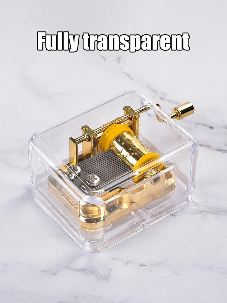 1PC Creative Gift Valentine'S Day Graduation Gift Gold-Plated Hand-Cranked Music Box Music Bell Music Box Movement