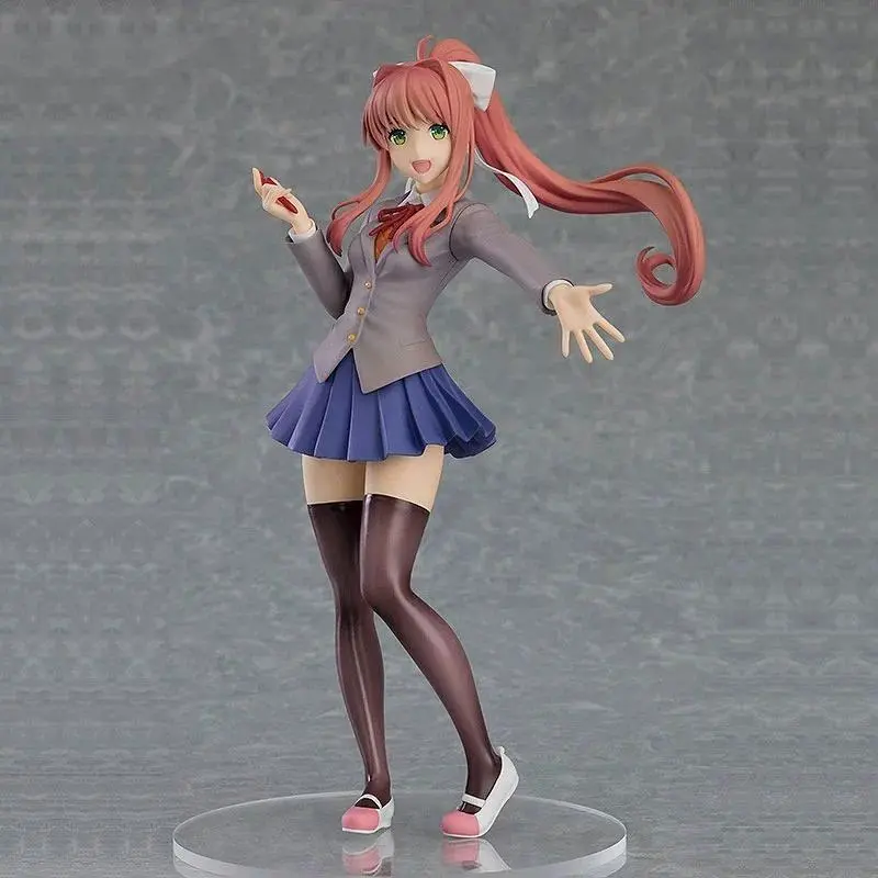 Beautiful Girl Doki Doki Literature Club Figurine Decoration Monica School Uniform Standing Pose Anime Model