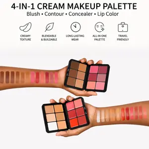 12 Color Cream Concealer & Blush Palette Set, 2 Boxes Makeup Palette, Long-lasting Flawless Concealer and Soft Blush, Professional Makeup Set for Women & Girls