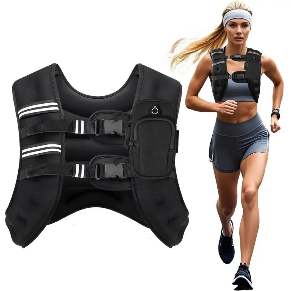 Weighted Outdoor Fitness Training Vest 8LB 12LB 16LB 20LB 25LB Adjustable Breathable Workout Vest Durable Fitness Gear For Home Gym Running Exercise(25IB)