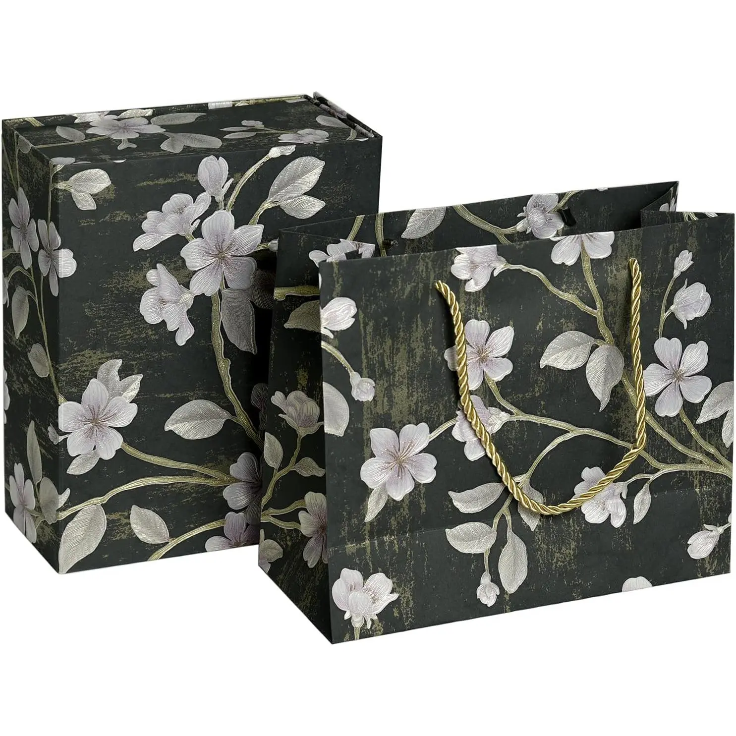 Box with Lid for present, Black, Closure Collapsible