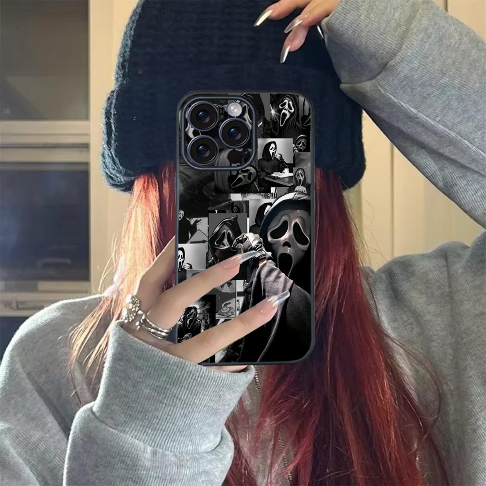 G-Ghostface H-Horror Scream Art Phone Case For iPhone 17 16 15 14 13 12 11 X Plus/Air/Pro Max/Pro TPU Soft to Skin-friendly case Shockproof Cellphone Shockproof Protector Smartphone Protection screen protector Cover Protective Casing
