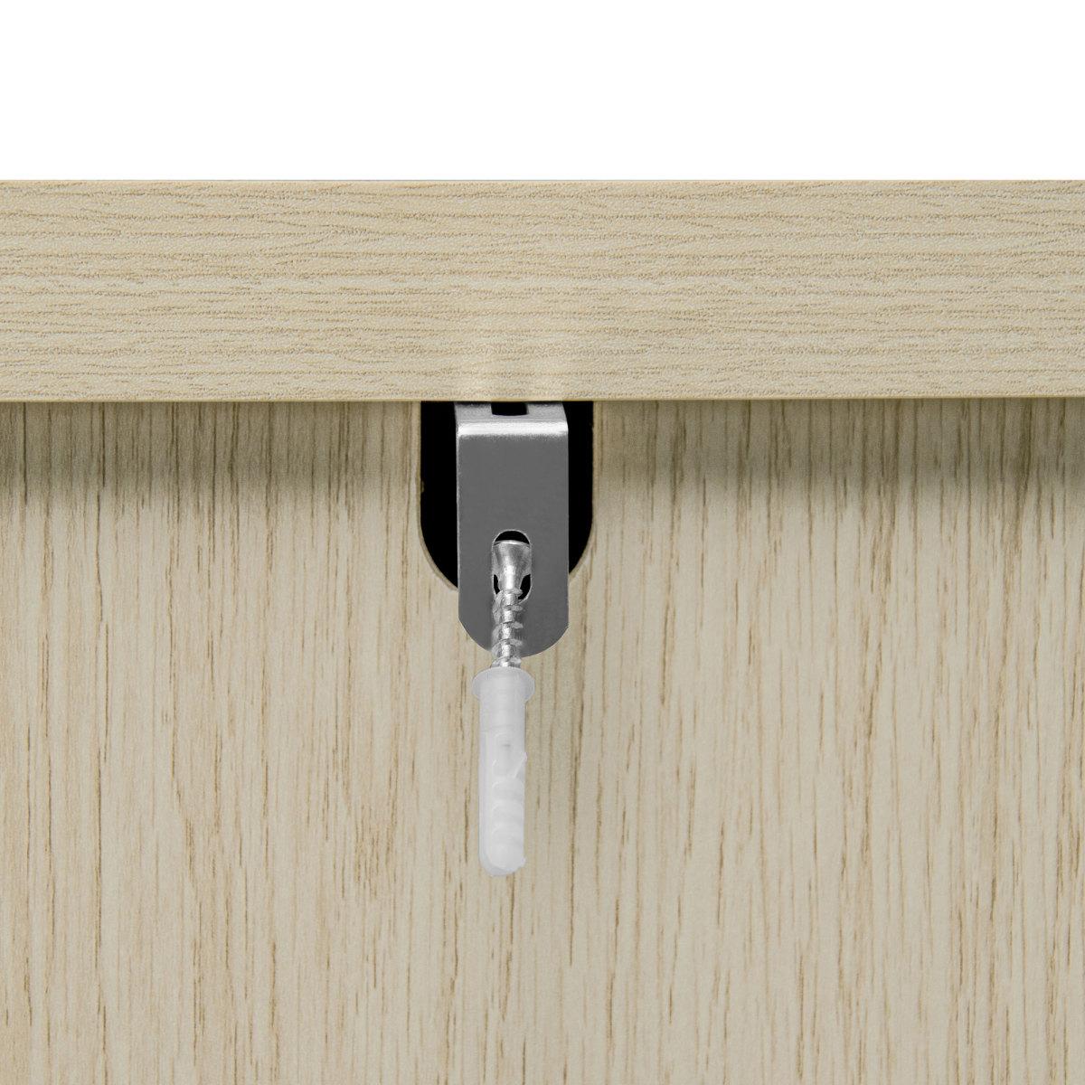 3 Drawer Buffet Sideboard with Adjustable Shelves, Storage Cabinet with Hand-woven rope decorated drawers for Living Room Kitchen Entryway