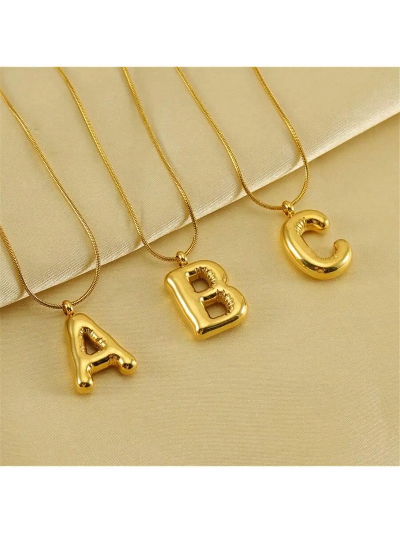 Bubble Letter Necklace, Luxury Style, 3D Design, Daily Commute Gift, Elegant Jewelry for Women, Perfect for Any Occasion