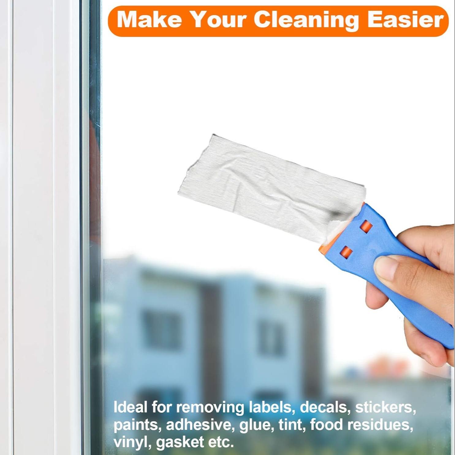 Plastic Blade Scraper Tool with Replacement Blades, Durable Cleaning Scraper for Stickers, Decals, Adhesive & Paint Removal, for Car Glass & Windows, Tough Scraper Tool Accessories #   TOP PICKS
