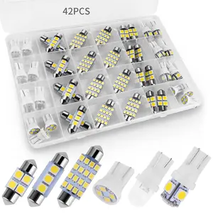 14/42 Pcs Interior Car Lights, Super Bright White Dome Map Tail Cab Lights Bulb Kit Set , DE3175 T10 31mm 41mm 194 LED Bulb for Your Trucks Width Lamp