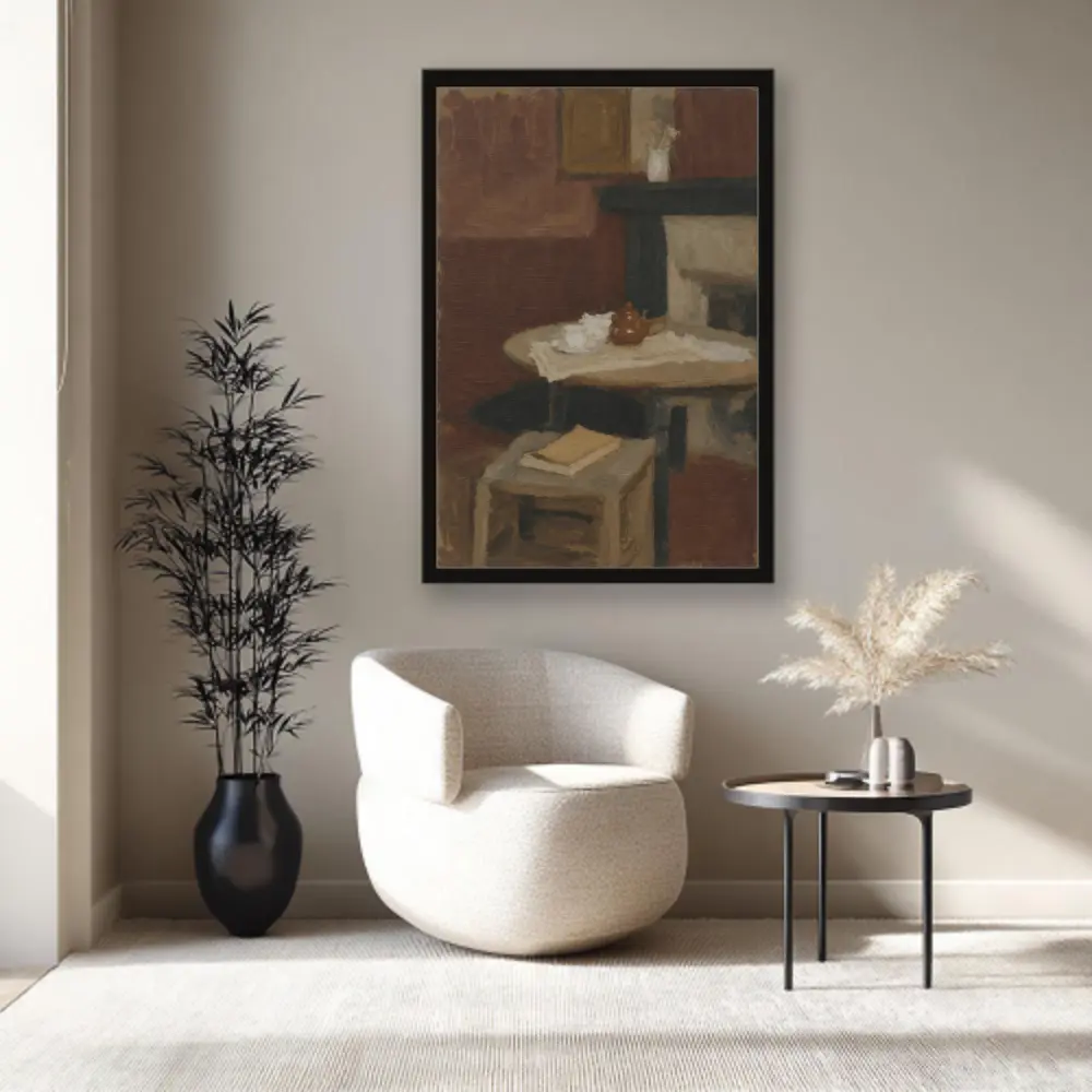 Vertical Dining Still Life Framed Burlap Wall Art - Hearth & Hand with Magnolia, Victorian Gothic Religious Black Scripture Artwork, Lightweight Artistic Golden Frame Home Decoration for Room, Neutral Abstract Large Canvas Print