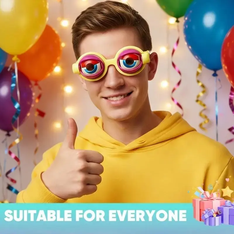 Dynamic Crazy Eye Glasses, Novelty Eyewear, Perfect for Costume Party Decor, Unique Fashion Accessory, Fun and Stylish Design