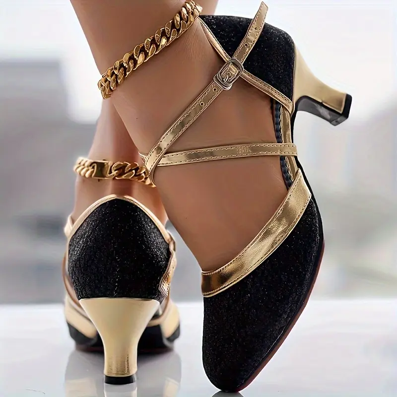 Ladies Latin Dance Shoes • Women Shoes • Outdoor Square Dance Shoes • Mid-Heel Ballroom Dance Shoes • Dancing Shoes