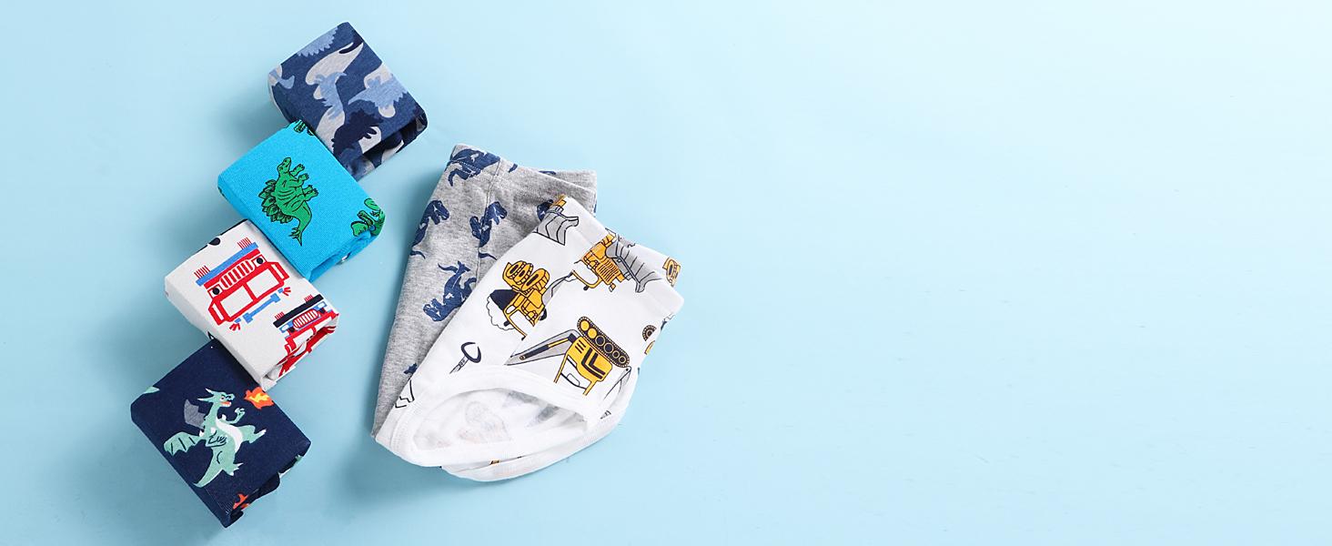 P-UDW02    Boys Soft Cotton Underwear For Toddler Boy Truck Dinosaur Multipacks Briefs Children Undies