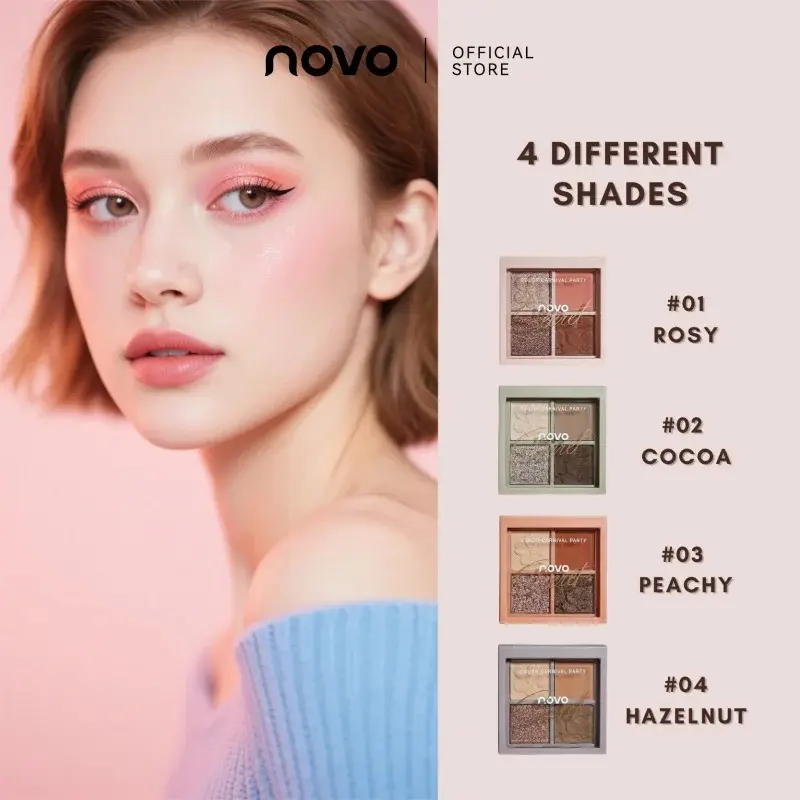 NOVO Sakura'S Tale Of Eye Shadow Quad Matte Fine Shining Pearlescent Combination Earth Color Disk Daily Light Makeup Eye Makeup Eye Shadow Palettes