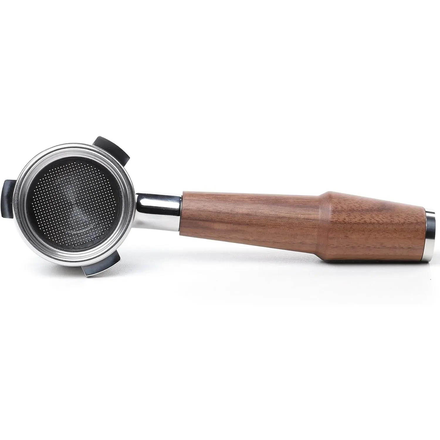 54mm Bottomless Portafilter V2 with Upgraded American Walnut Handle - Compatible with Breville Barista Express, Pro, Touch, Bambino, Plus, Infuser, Duo Temp Pro- Includes 18-21g Filter Basket