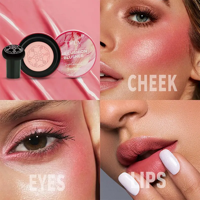 Creamy Blush Mushroom Cushion, Brightening and Radiant, Fine Pores, Matte Texture, Multi-Use, Suitable for Beginners, Highlighter and Contouring
